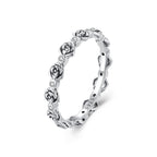 925 Sterling Silver Ring with Pavé Setting CZ - Size 6.0 - Oxidized Silver
