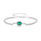 925 Sterling Silver Bracelet with CZ Pendants 150mm + 60mm Adjustable Size