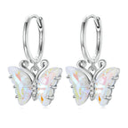 925 Sterling Silver Earrings with Resin, 23x13mm, Plated Platinum for Women