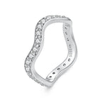 925 Sterling Silver White Gold Plated Moissanite Size 6 Ring for Women