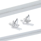 925 Sterling Silver Earrings with Pavé Setting CZ - 0.6*0.9cm