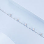 925 Sterling Silver Plated Platinum CZ Bracelet for Women