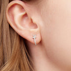 925 Sterling Silver White Gold Plated CZ Earrings for Women