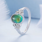 925 Sterling Silver Ring 1.7mm Size 6.0 with Transparent Glass for Women