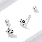 925 Sterling Silver Earrings with Pavé Setting and Oxidized Finish