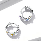 925 Sterling Silver Enamel Oxidized Silver Earrings