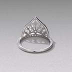 925 Sterling Silver White Gold Plated Ring with Pavé Setting CZ Size 6 for Women