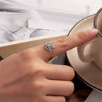 925 Sterling Silver Heart-Shaped Moonstone Ring for Women