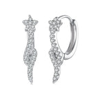 925 Sterling Silver Plated White Gold Earrings with CZ for Women