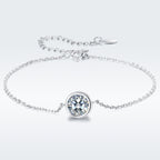925 Sterling Silver & Platinum Plated CZ Bracelet for Women