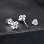 925 Sterling Silver Moissanite Earrings 0.6cm for Women