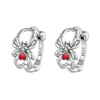 925 Sterling Silver Earrings with Pavé Setting CZ and Enamel Process