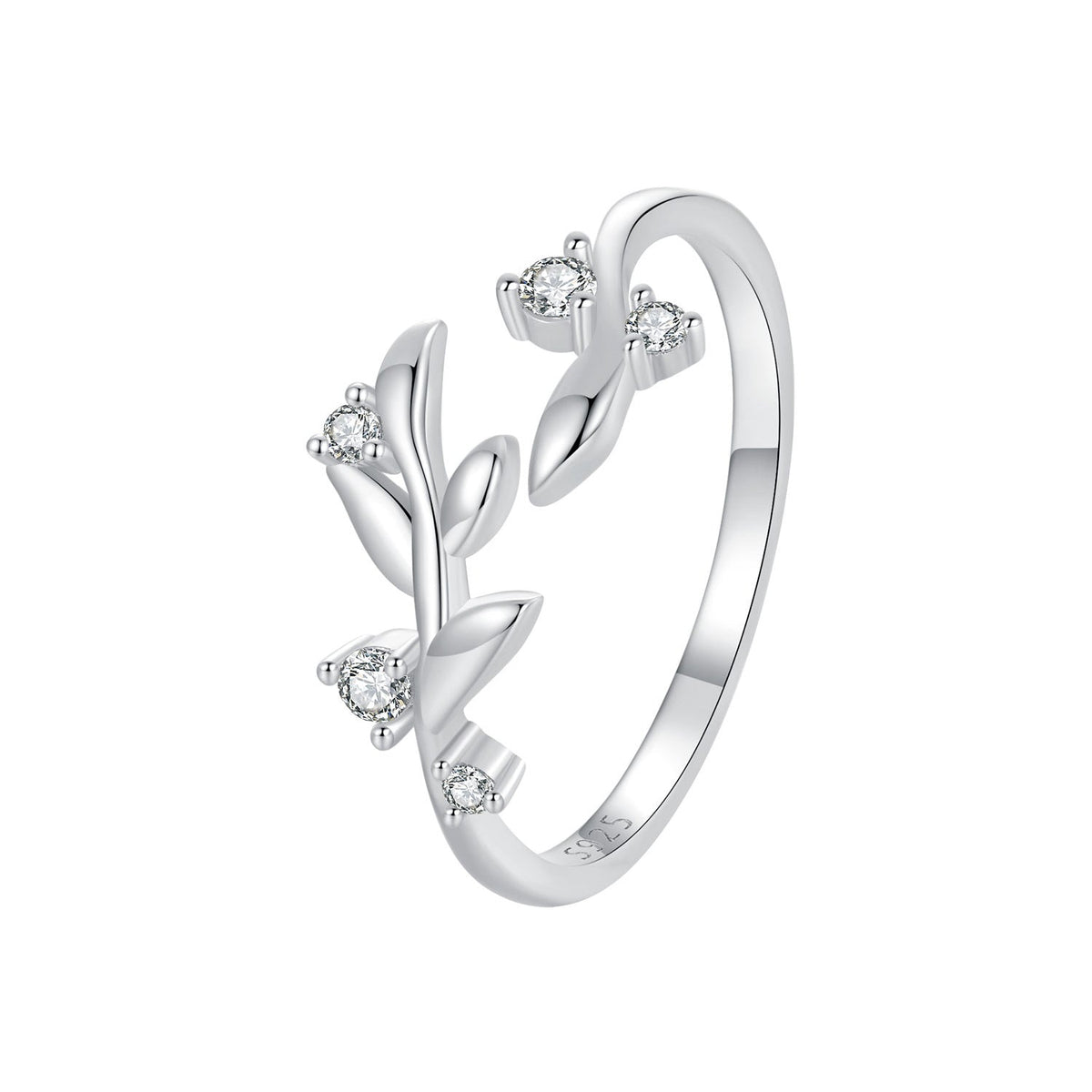 925 Sterling Silver Pave Setting CZ 1.5mm Ring