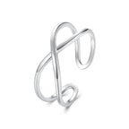925 Sterling Silver Oxidized 0.7cm Ring for Women