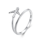 925 Sterling Silver Ring with Pavé Setting CZ, Size 6.0, Oxidized Finish for Women