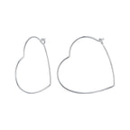 925 Sterling Silver Earrings with White Gold Plating - 27mm for Women