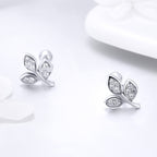 925 Sterling Silver Oxidized Pavé Setting CZ Earrings