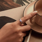 925 Sterling Silver Transparent Glass Pendant Rings for Women