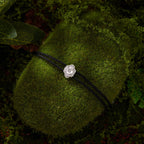 925 Sterling Silver White Gold Plated Round Moissanite 15+6cm Cotton Cord Bracelet for Women