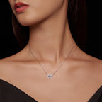 S925 Sterling Silver Plated Nacre & CZ Necklace, 40+5cm for Women