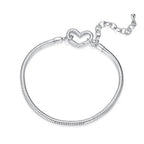 925 Sterling Silver Plated White Gold Bracelet - Adjustable 17+5cm