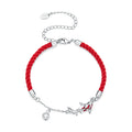 925 Sterling Silver White Gold Plated Enamel CZ Koi 16+6cm Bracelet for Women