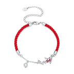 925 Sterling Silver White Gold Plated Enamel CZ Koi 16+6cm Bracelet for Women