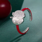 925 Sterling Silver Enamel Pavé CZ Ring for Women Size 1.3 cm
