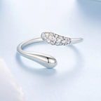 925 Sterling Silver Oxidized Pavé Setting CZ Ring