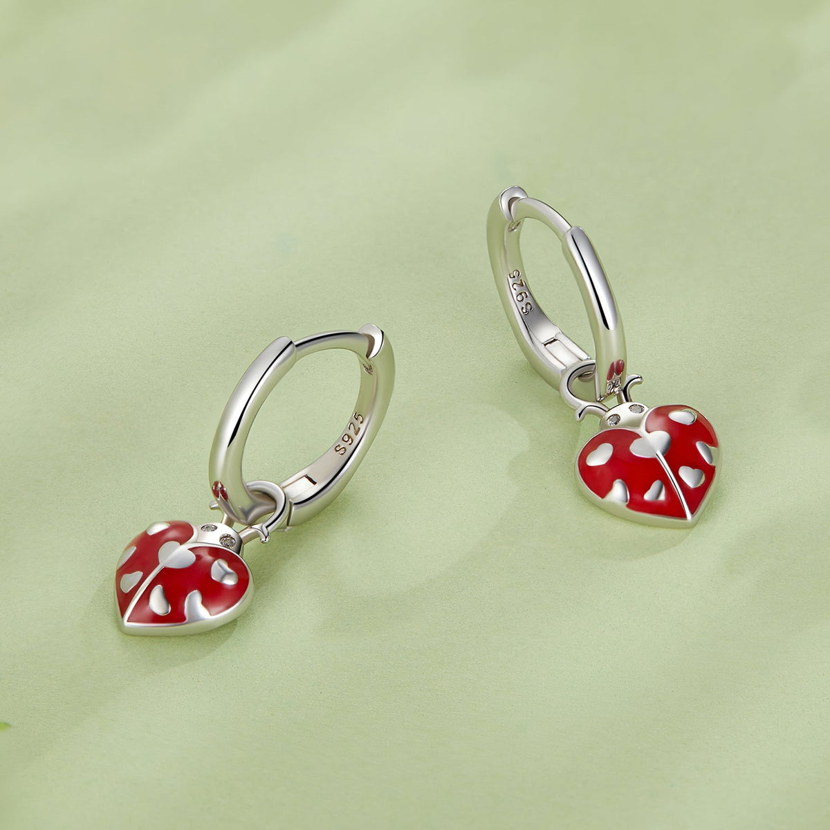 S925 Sterling Silver Enamel Process Pavé Set CZ Earrings