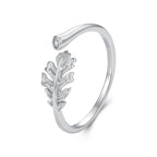 925 Sterling Silver White Gold Plated Size E Pavé CZ Ring for Women