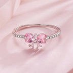 925 Sterling Silver Plated White Gold 0.65cm Pendant Ring Size 6 for Women