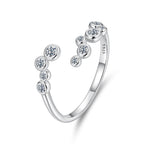 925 Sterling Silver Moissanite 0.06 Carat Ring for Women, Size E