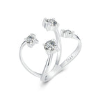 925 Sterling Silver White Gold Plated Pavé Set CZ Ring 2.5-13.5mm for Women