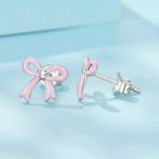925 Sterling Silver Earrings with Enamel Process and White Gold Plating