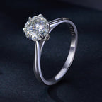 925 Sterling Silver Moissanite 1 Carat Ring Size 6 for Women