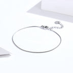 925 Sterling Silver Adjustable Platinum Plated Bracelet for Women