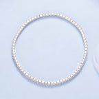 925 Sterling Silver White Gold Plated 16cm Stretchable CZ Bracelet for Women