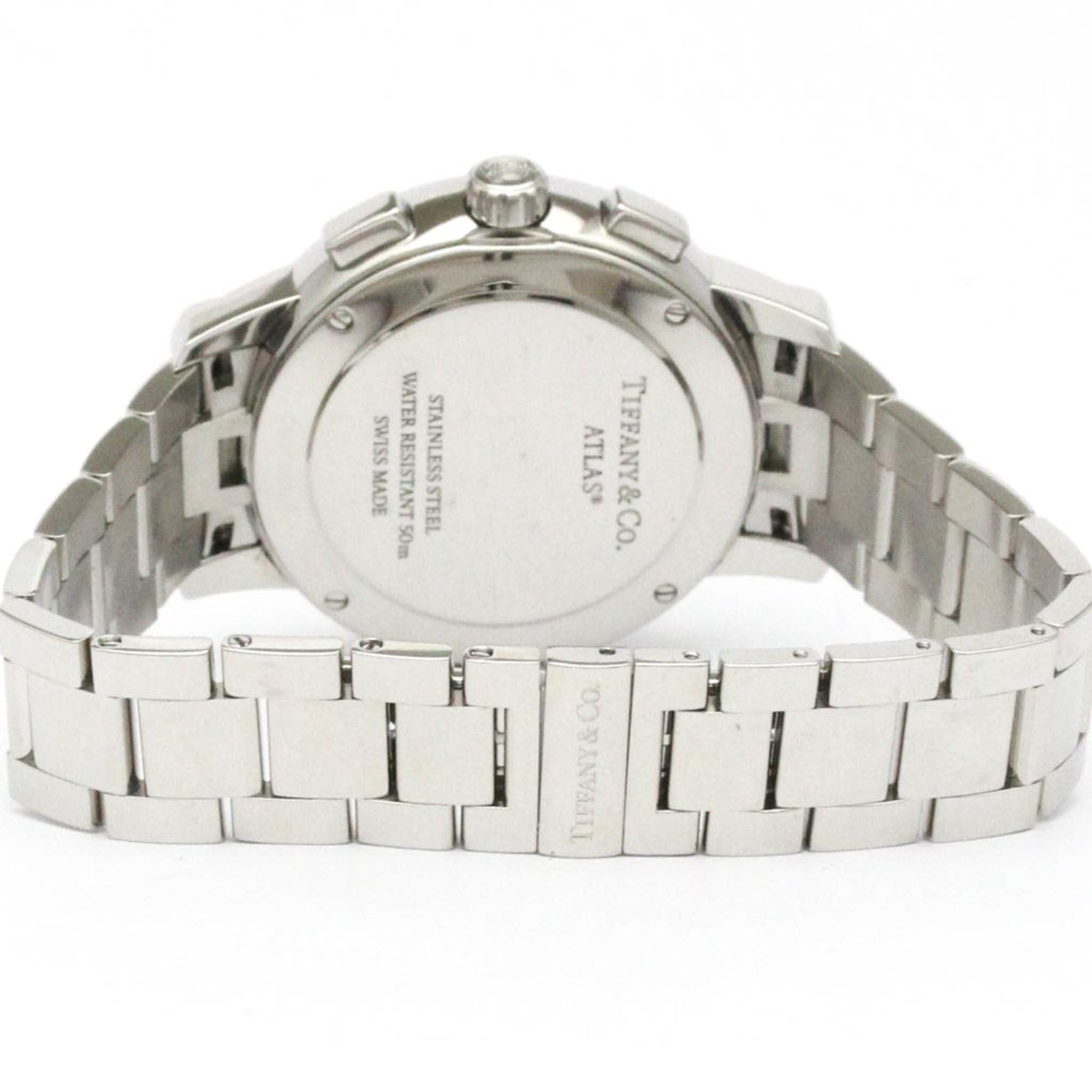 Tiffany & Co. Atlas Dome Diamond Steel Quartz Mens Watch — T33989555