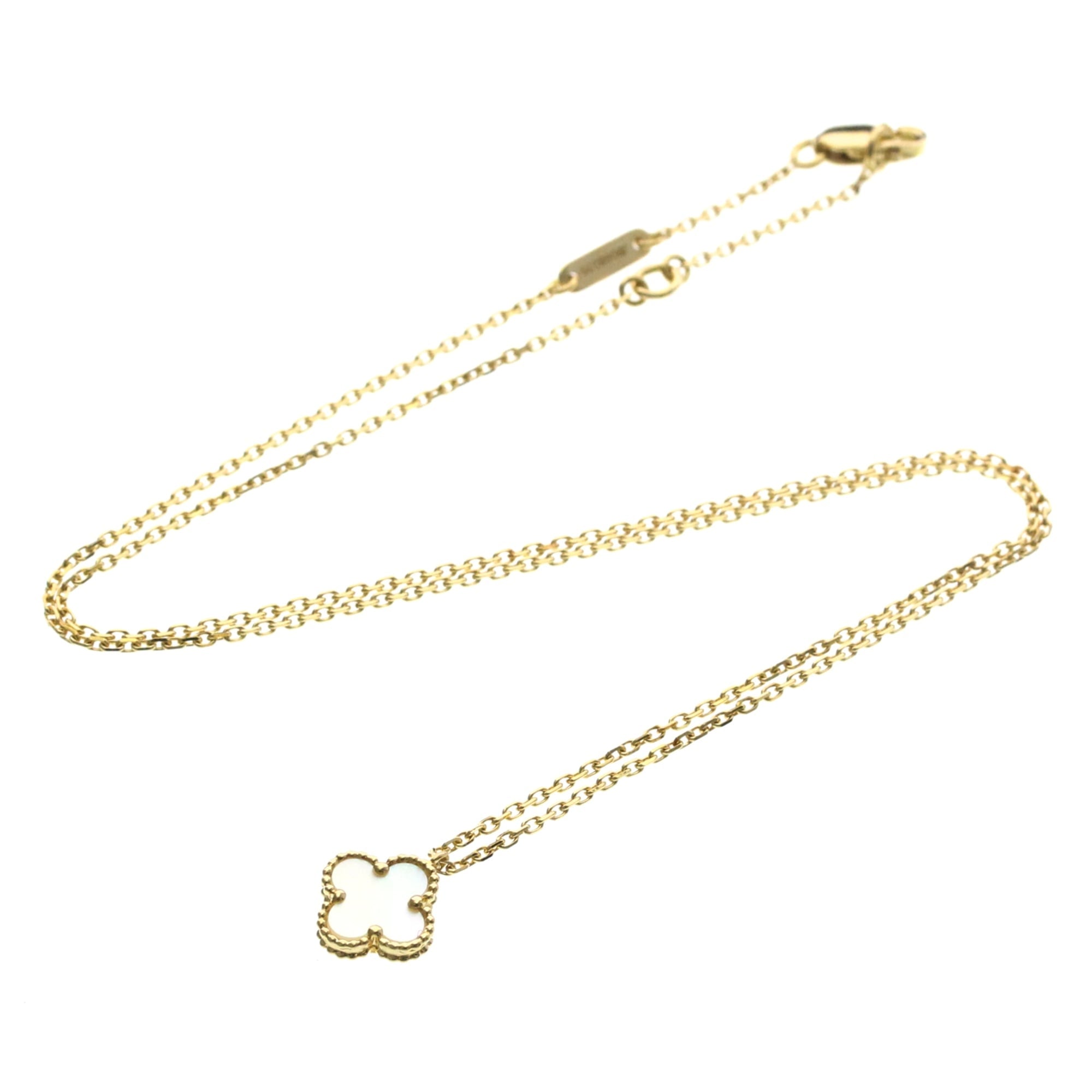 Van Cleef & Arpels Sweet Alhambra Necklace — Pearl, Gold, and Good Luck