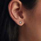 925 Sterling Silver Moissanite Earrings 0.6cm for Women