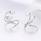 925 Sterling Silver Oxidized Earrings with Shell Pearl for Women