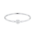 925 Sterling Silver White Gold Plated Bracelet 17.0 cm Inner Diameter 55mm for Women