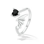 925 Sterling Silver Oxidized Pavé Setting CZ Ring