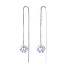 925 Sterling Silver Earrings with 0.8cm Main Stone and CZ for Women