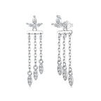 925 Sterling Silver Earrings with White Gold Plating and CZ