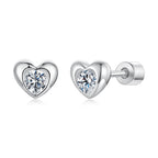 925 Sterling Silver Moissanite Earrings 0.5cm for Women