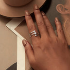 925 Sterling Silver White Gold Plated CZ Ring for Women