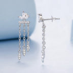 925 Sterling Silver Earrings with White Gold Plating and CZ