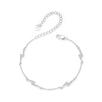 925 Sterling Silver Pave Setting CZ Bracelet with White Gold Plating
